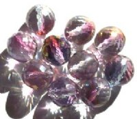 10 14mm Faceted Rich Cut Crystal & Pink Montana